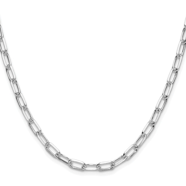 925 White Gold 4.65 mm Polished Chain Necklace