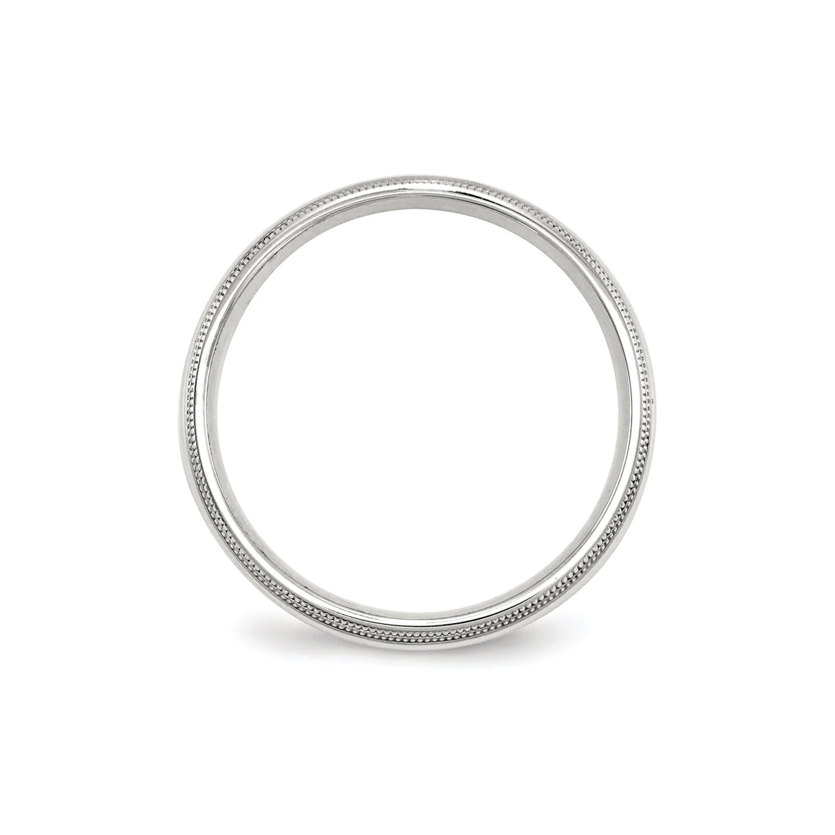 Sterling Silver Milgrain, Comfort Fit wedding band ring alternate angle