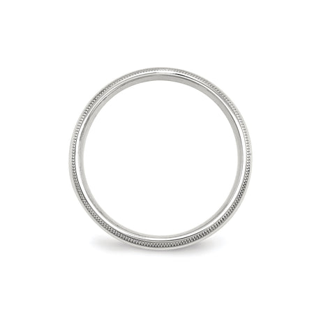Sterling Silver Milgrain, Comfort Fit wedding band ring alternate angle