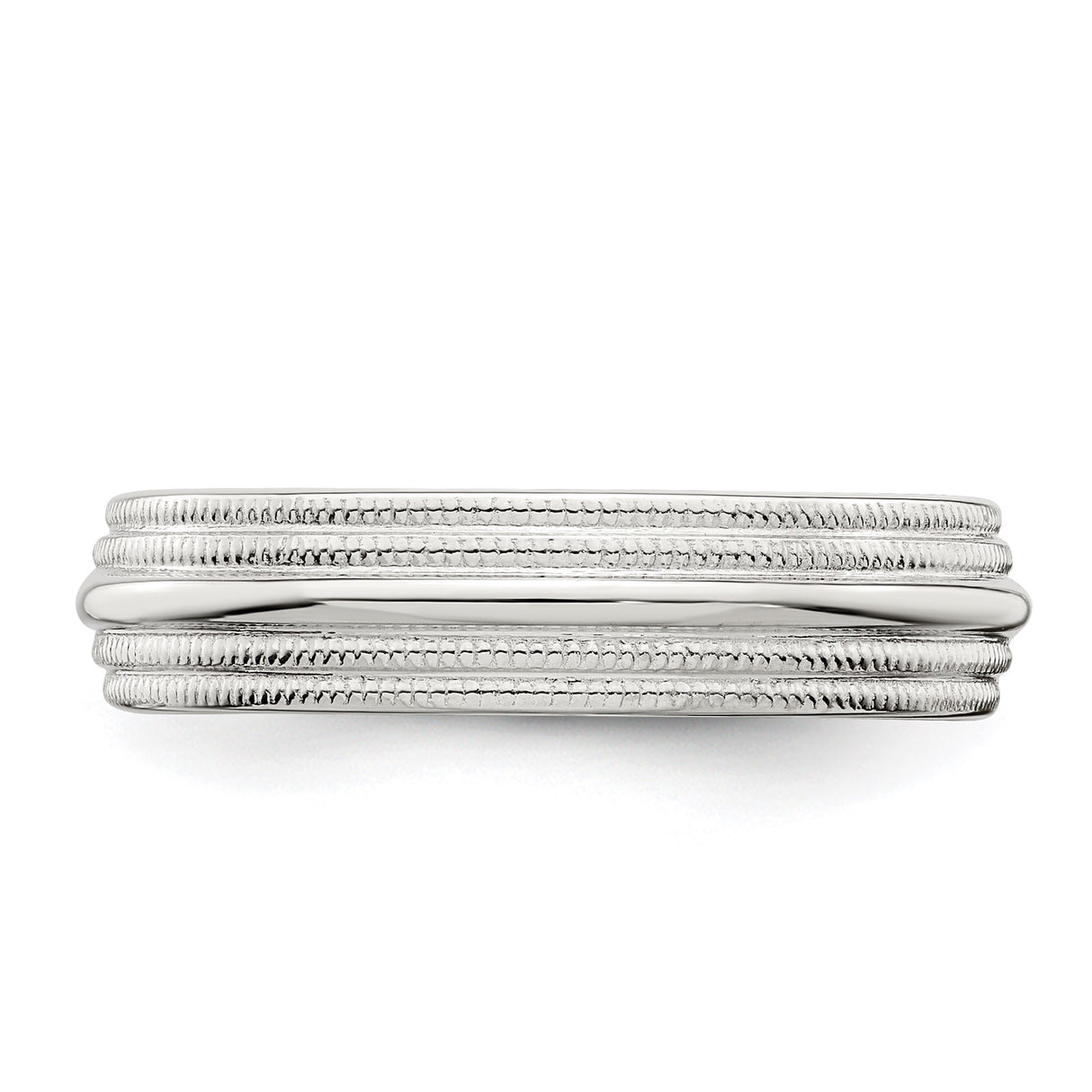 Sterling Silver Milgrain, Comfort Fit wedding band ring detail view