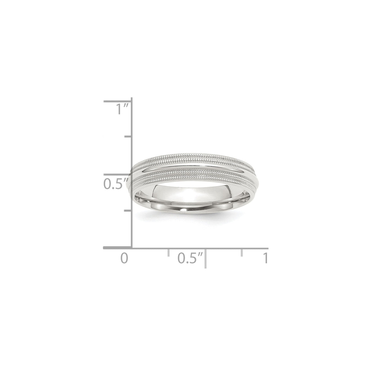 Sterling Silver Milgrain, Comfort Fit wedding band ring shown for scale