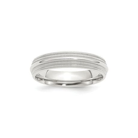 Sterling Silver Milgrain, Comfort Fit wedding band ring