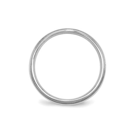 Sterling Silver Milgrain, Comfort Fit wedding band ring alternate angle