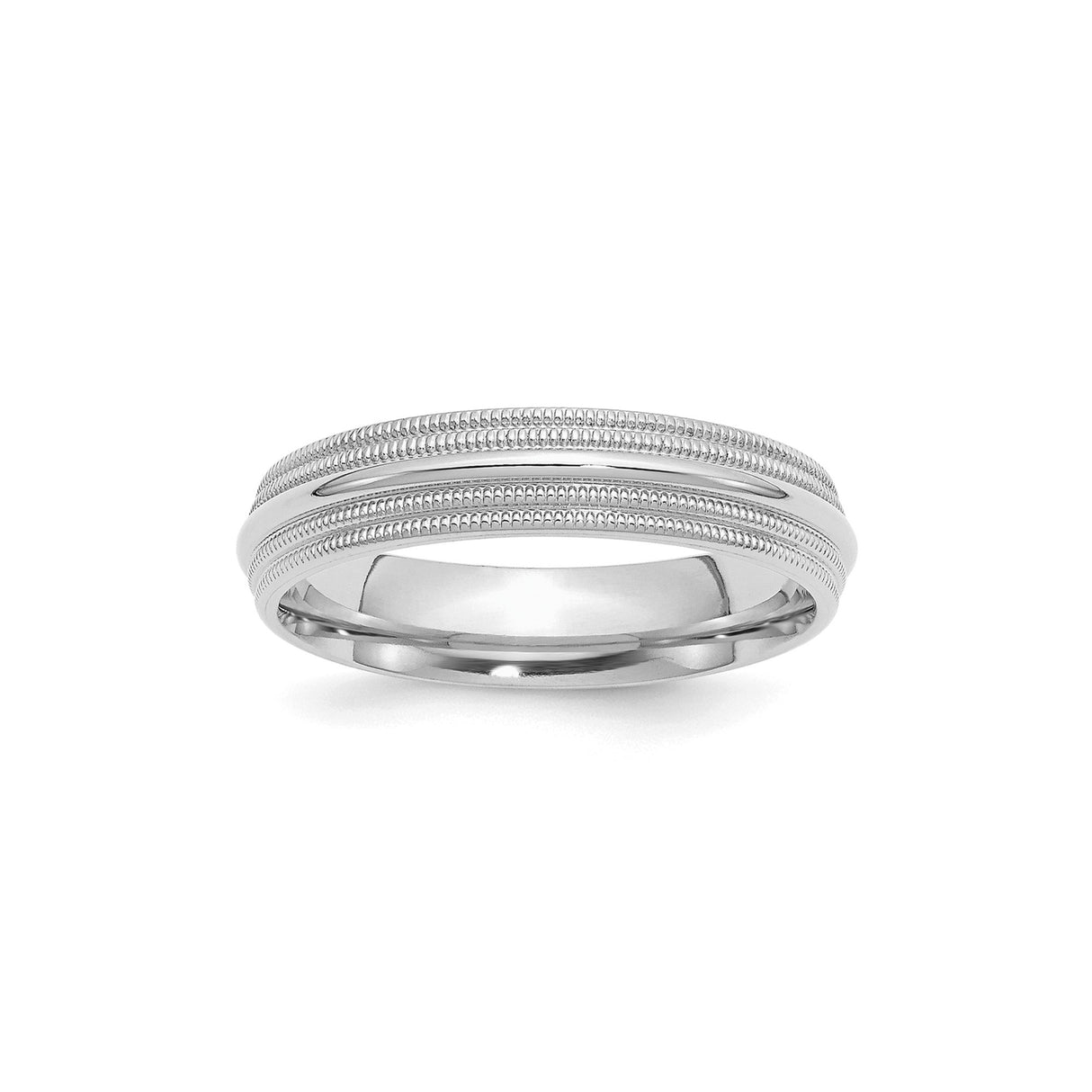 Sterling Silver Milgrain, Comfort Fit wedding band ring