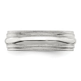 Sterling Silver Milgrain, Comfort Fit wedding band ring detail view