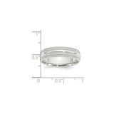 Sterling Silver Milgrain, Comfort Fit wedding band ring shown for scale