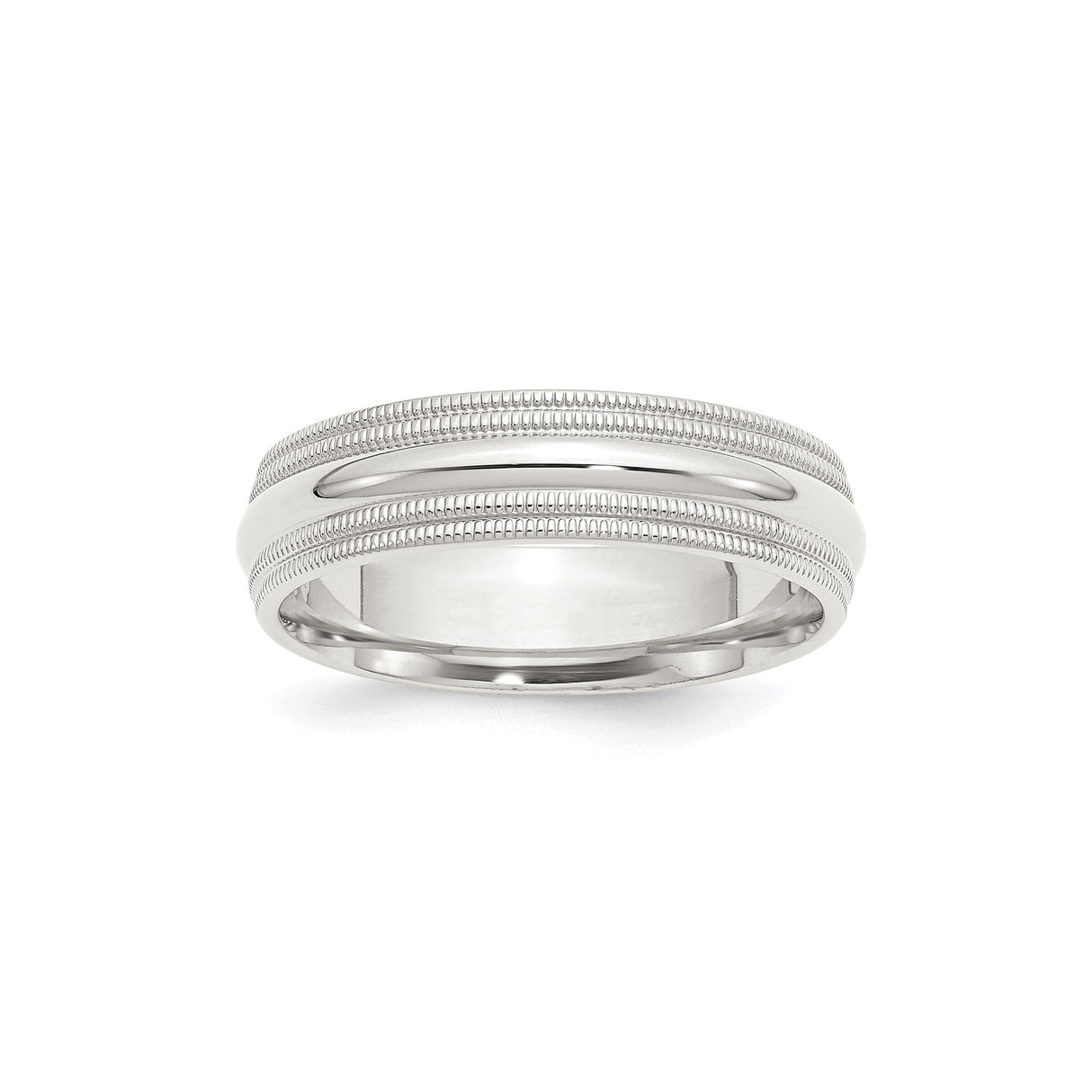 Sterling Silver Milgrain, Comfort Fit wedding band ring