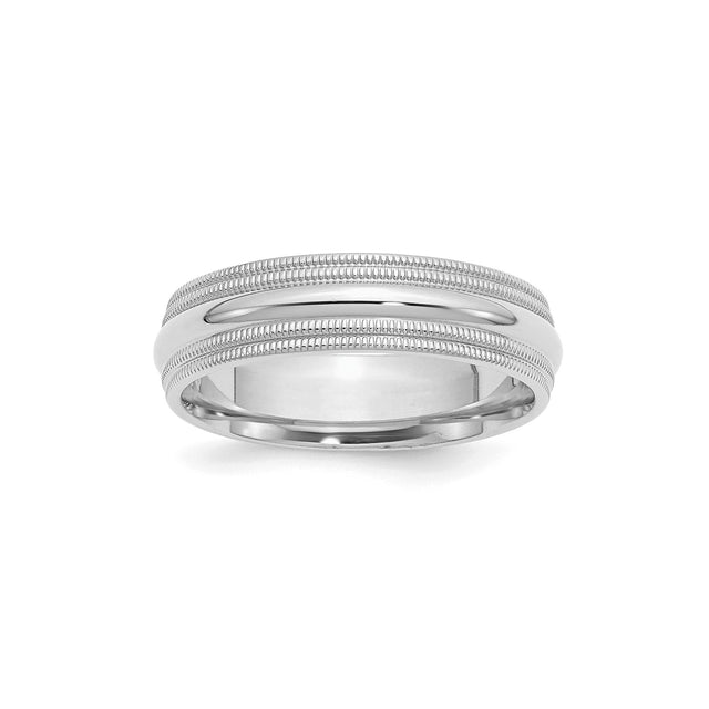 Sterling Silver Milgrain, Comfort Fit wedding band ring