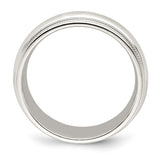 Sterling Silver Milgrain, Comfort Fit wedding band ring alternate angle
