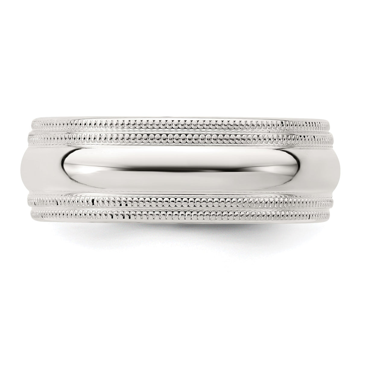 Sterling Silver Milgrain, Comfort Fit wedding band ring detail view