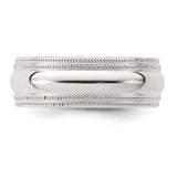 Sterling Silver Milgrain, Comfort Fit wedding band ring detail view