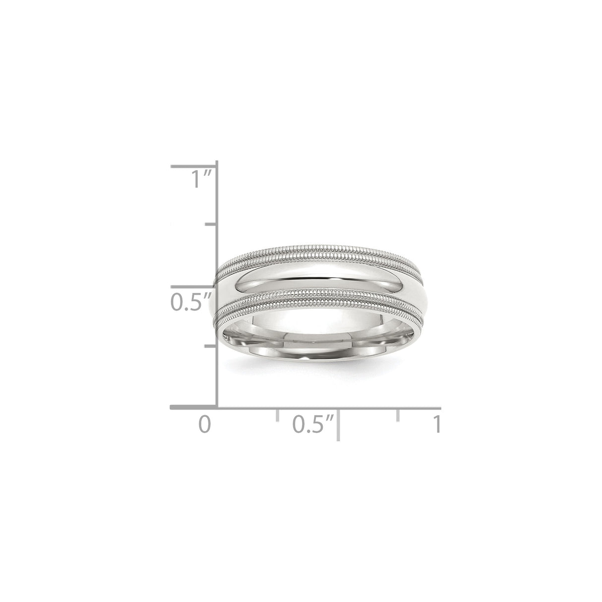 Sterling Silver Milgrain, Comfort Fit wedding band ring shown for scale