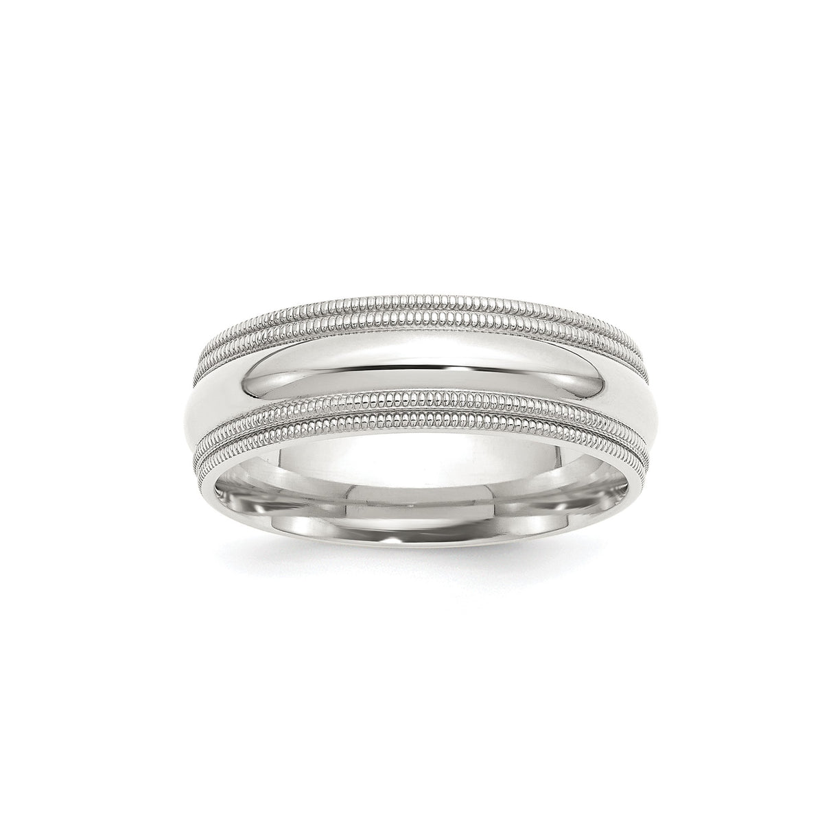 Sterling Silver Milgrain, Comfort Fit wedding band ring