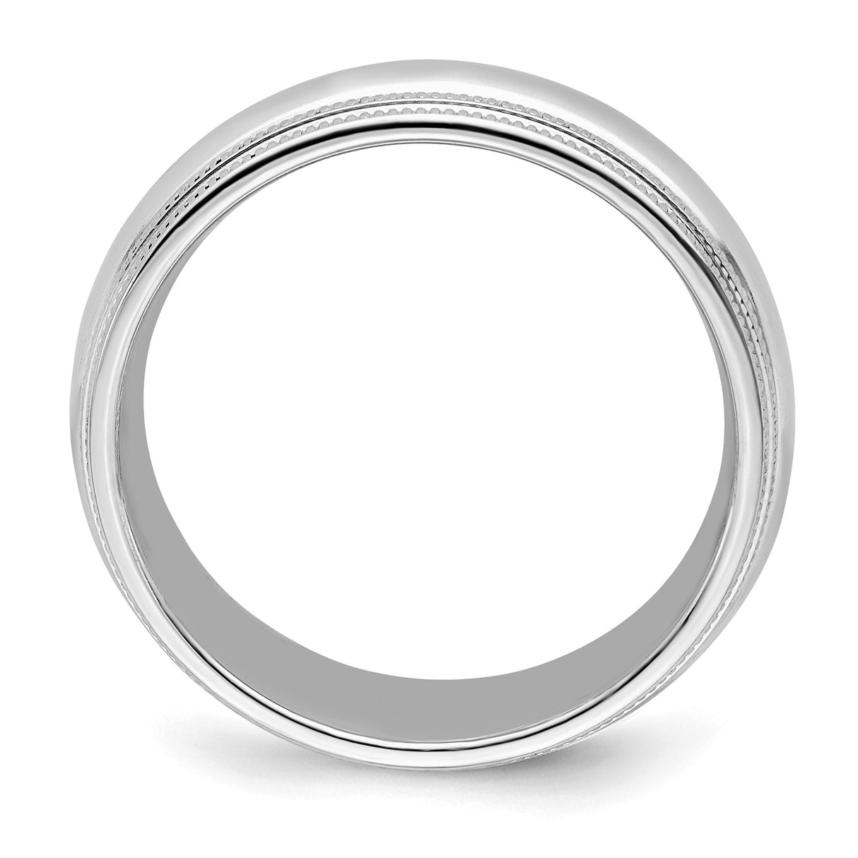 Sterling Silver Milgrain, Comfort Fit wedding band ring alternate angle