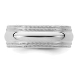 Sterling Silver Milgrain, Comfort Fit wedding band ring detail view