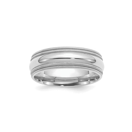 Sterling Silver Milgrain, Comfort Fit wedding band ring