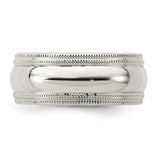 Sterling Silver Milgrain, Comfort Fit wedding band ring detail view