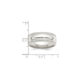 Sterling Silver Milgrain, Comfort Fit wedding band ring shown for scale