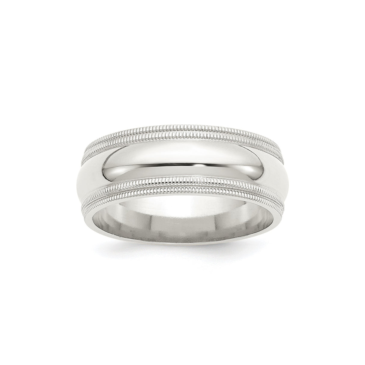 Sterling Silver Milgrain, Comfort Fit wedding band ring