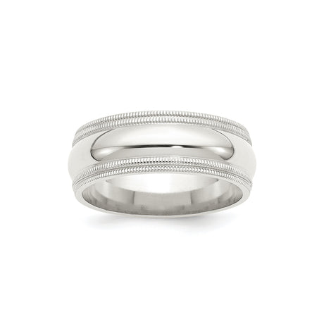 Sterling Silver Milgrain, Comfort Fit wedding band ring