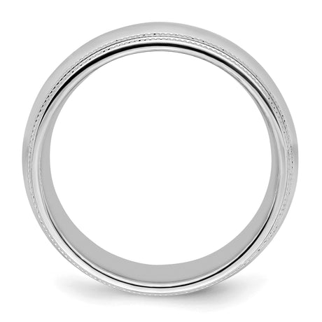 Sterling Silver Milgrain, Comfort Fit wedding band ring alternate angle