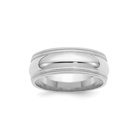 Sterling Silver Milgrain, Comfort Fit wedding band ring