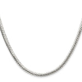 925 White Gold 4.1 mm Curb Chain Necklace, Polished