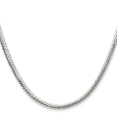 925 White Gold 4.1 mm Curb Chain Necklace, Polished