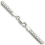 925 White Gold 4.1 mm Curb Chain Necklace, Polished alternate angle