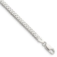 925 White Gold 4.1 mm Curb Chain Bracelet, Polished shown for scale
