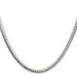 925 White Gold 5.1 mm Curb Chain Necklace, Polished