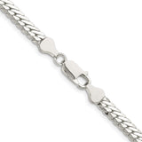 925 White Gold 5.1 mm Curb Chain Necklace, Polished alternate angle