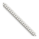 925 White Gold 5.1 mm Curb Chain Necklace, Polished detail view