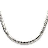 925 White Gold 6.25 mm Curb Chain Necklace, Polished