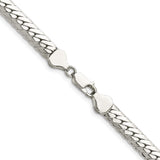 925 White Gold 6.25 mm Curb Chain Necklace, Polished alternate angle