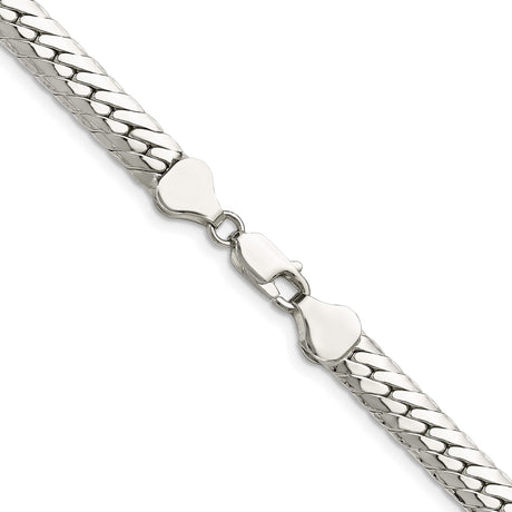 925 White Gold 6.25 mm Curb Chain Necklace, Polished alternate angle