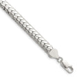 925 White Gold 6.25 mm Curb Chain Bracelet, Polished shown for scale
