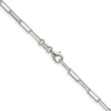 925 White Gold 3.1 mm Paperclip Chain Necklace, Polished alternate angle