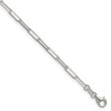 925 White Gold 3.1 mm Paperclip Chain Bracelet, Polished shown for scale