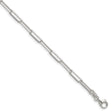 925 White Gold 3.5 mm Paperclip Chain Bracelet, Polished shown for scale
