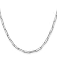 925 White Gold 3.5 mm Paperclip Chain Necklace, Polished