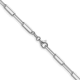 925 White Gold 3.5 mm Paperclip Chain Necklace, Polished alternate angle