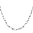 925 White Gold 4.4 mm Paperclip Chain Necklace, Polished