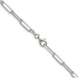 925 White Gold 4.4 mm Paperclip Chain Necklace, Polished alternate angle