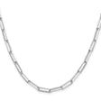 925 White Gold 4.4 mm Paperclip Chain Necklace, Polished