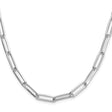 925 White Gold 5.5 mm Paperclip Chain Necklace, Polished