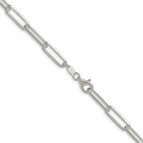 925 White Gold 5.5 mm Paperclip Chain Necklace, Polished alternate angle