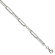 925 White Gold 5.5 mm Paperclip Chain Bracelet, Polished shown for scale