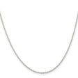 925 White Gold 1.3 mm Rope Chain Necklace, Polished