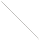 925 White Gold 1.3 mm Rope Chain Anklet, Polished